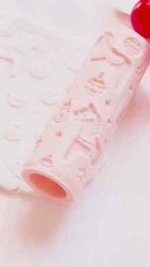 Dala Horse Emboss Roller for Polymer Clay – Scandinavian Christmas Texture Rolling Pin