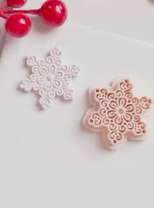 Ornate Snowflake Clay Cutter: Winter Earring, Polymer Clay
