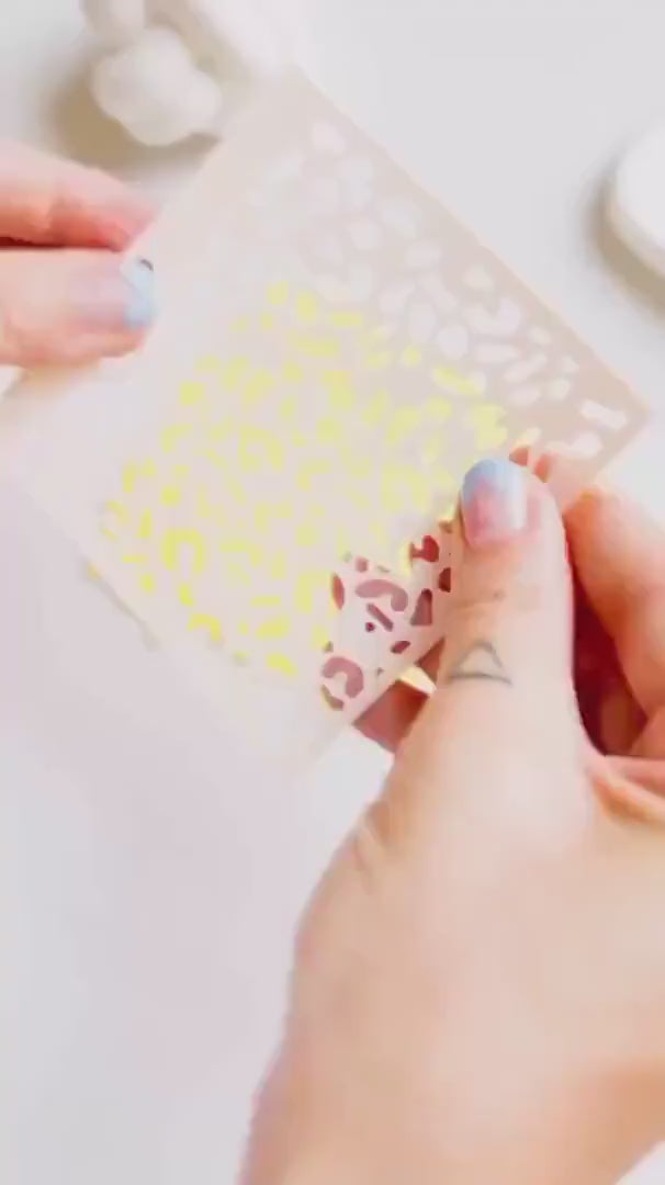 Leopard Print Stencil | Animal Pattern Stencil for Clay & Crafts