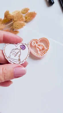 Frog with Rose Cutter: Cottagecore Clay Mold - Autumn Fairy Tale