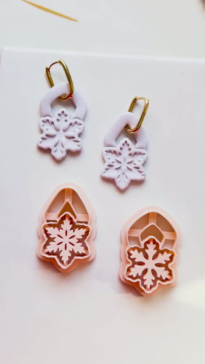 Snowflake Earring Clay Cutters: Christmas Polymer Clay Tool