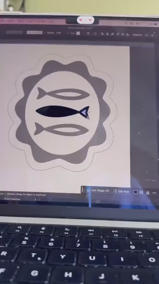 Fish Embossed Clay Cutter  Wavy Edge Oval with Crisp Imprint Detail