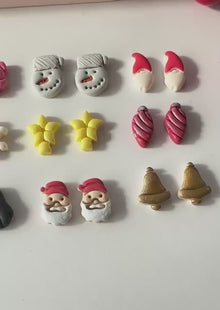 Winter Holiday Mini Clay Cutter Set: Santa, Penguin, Snowflake (12mm)