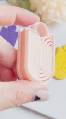 Boho Layered Arch Polymer Clay Cutter  Modern Geometric Earring Cutter with Stacked Details
