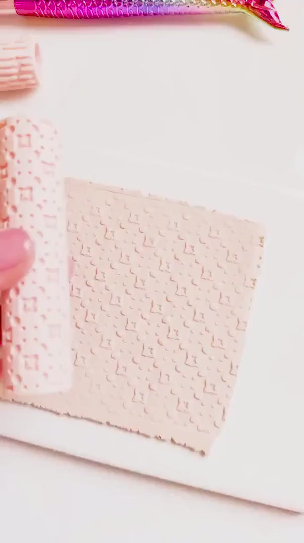 Stars and Dots Embosser Roller for Polymer Clay  Geometric Texture Tool