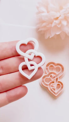Heartchain Trio Linked Hearts Cutter for Polymer Clay