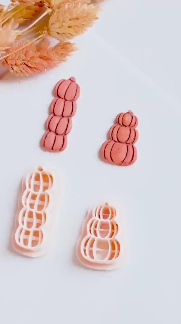 Stacked Pumpkin Clay Cutter Set: Fall Earrings, Autumn Clay Projects