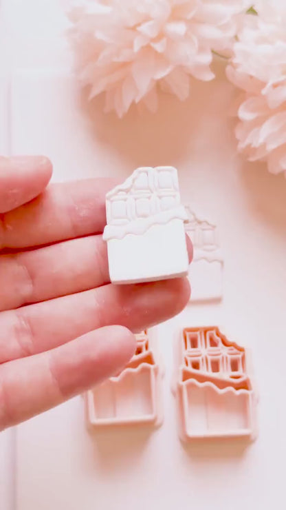 Bitter Love Chocolate Bar Cutter: Polymer Clay Valentine Shape