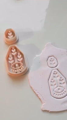 Ceramic Pattern Clay Cutter: Eye & Leaf Earrings, DIY Jewelry