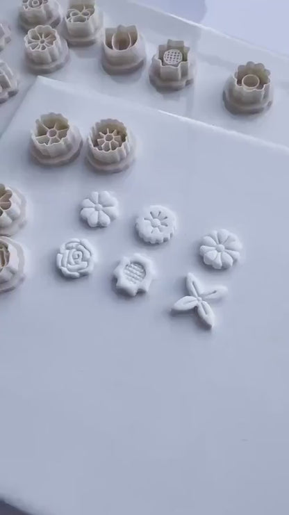 Floral Clay Cutter Set: 15 Flower Shapes, Earring & Jewelry Making - 15mm to 40mm