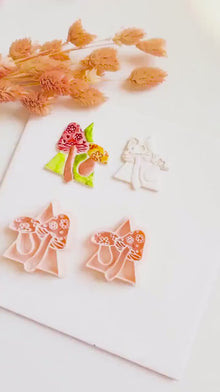 Mushroom Triangle Clay Cutter: Geometric Fungi Mold, Cottagecore Style (38 & 44 mm)