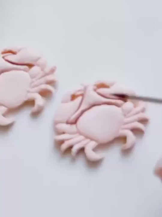 Crab Clay Cutter with Imprint: Ocean Animal Earring Charms