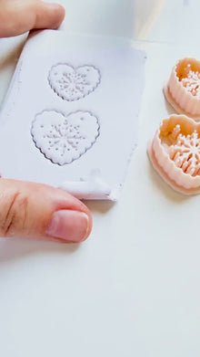 Snowkiss Clay Cutter – Heart Snowflake Earring Design, Christmas Polymer Clay Tool