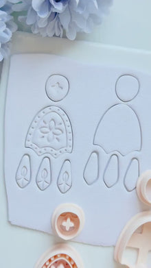 Folkbloom Clay Cutter Set: Floral and Plain Arch Duo