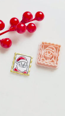 Santa Portrait Clay Cutter: Christmas Ornament Earring Design