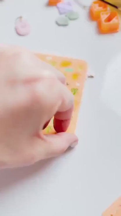 Tropical Summer Stencil  Palm Tree, Waves & Sun Pattern for Polymer Clay